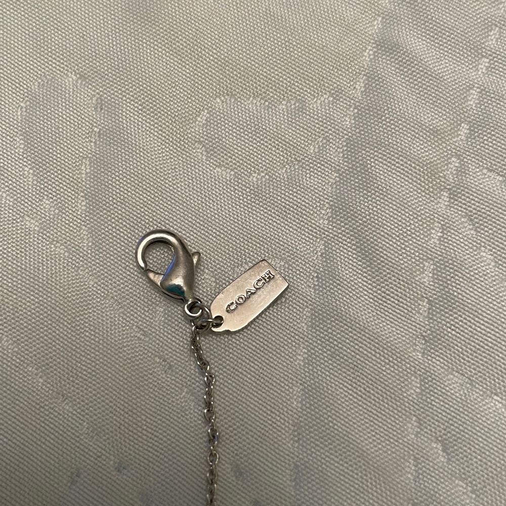 COACH Signature C Sparkle Station Necklace Silver Tone with Crystals 18”L - Picture 10 of 14